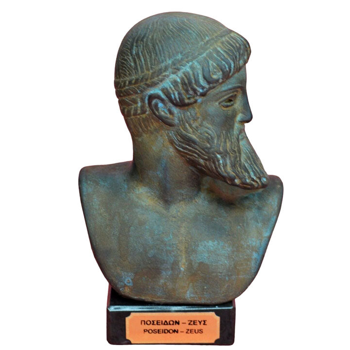 Artemision Zeus or Poseidon bust sculpture statue - Ancient Greek Olympian Gods