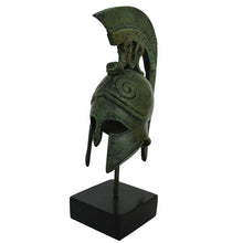Load image into Gallery viewer, Corinthian Bronze mini Helmet on Marble Base with Snake Design
