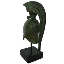 Load image into Gallery viewer, Corinthian Bronze mini Helmet on Marble Base with Snake Design
