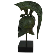 Load image into Gallery viewer, Corinthian Bronze mini Helmet on Marble Base with Snake Design
