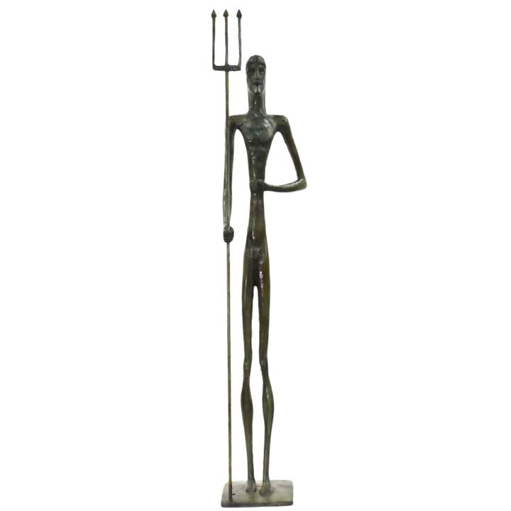 Poseidon large bronze figure - Ancient Greek God of the sea - Twelve Olympians