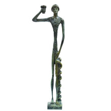 Load image into Gallery viewer, Asclepius God of Medicine Bronze Figurine - Rod with Snake - Healing Powers

