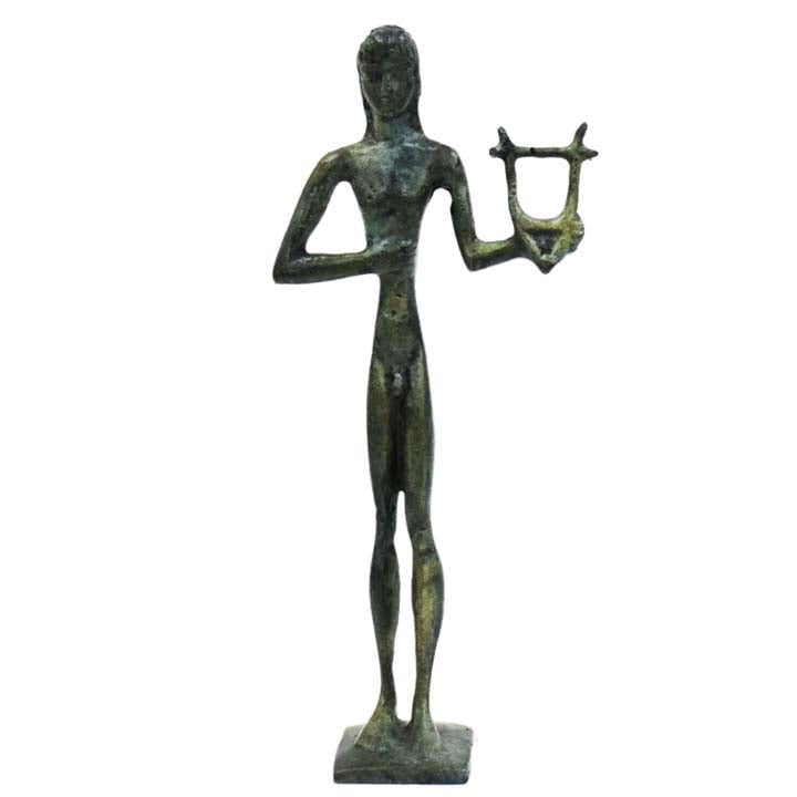 Apollo bronze small statue sculpture - God of light sun music poetry prophecy