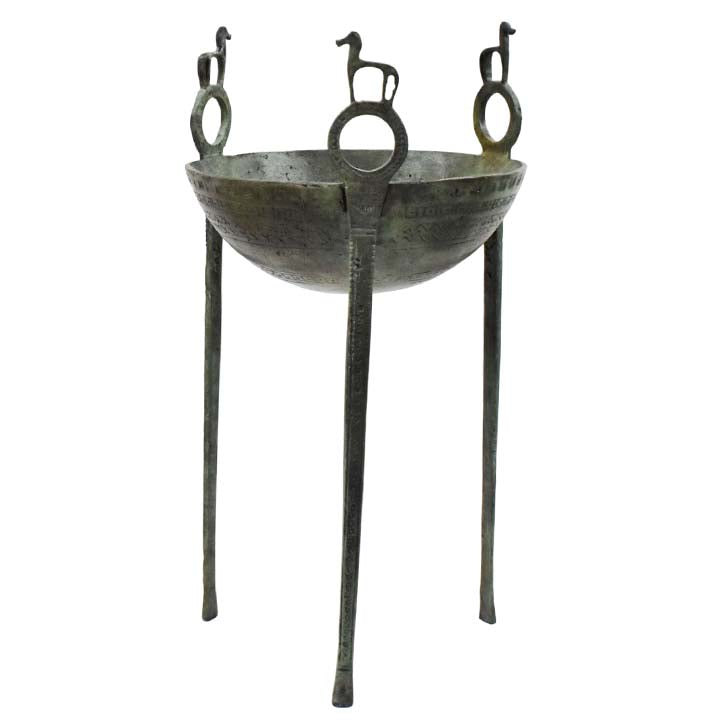 Pure Bronze Tripod with Horses - Homer Winner Prize - Apollo Delphi Oracle