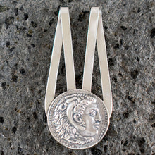 Load image into Gallery viewer, Silver Money Clip Alexander The Great Hercules - Macedonia King
