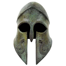 Load image into Gallery viewer, Corinthian pure bronze large helmet with snakes - Hoplite soldier infantry
