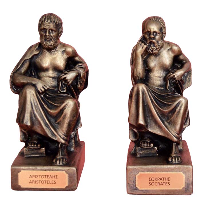 Socrates and Aristotle small statues - Greek Philosophers - Western Philosophy