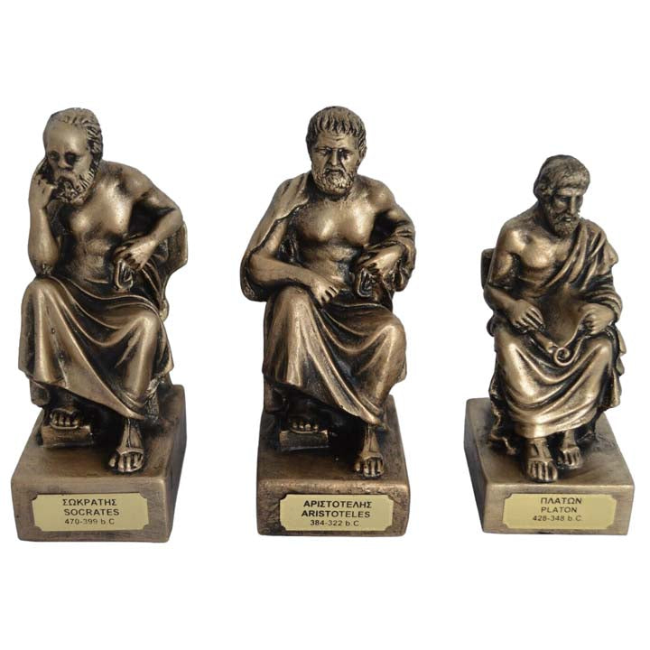 Socrates Aristotle Plato Statues - Fathers of Philosophy - Student Teacher