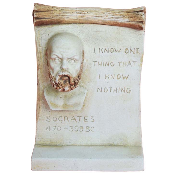 Socrates small relief with Quote - Western Philosophy - Socratis Plato Aristotle