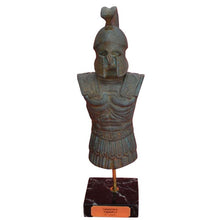 Load image into Gallery viewer, Spartan Panoply Corinthian small Helmet on marble base - Armor Hoplite soldier
