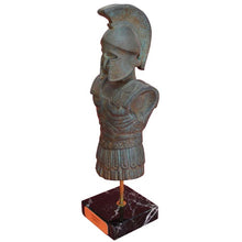 Load image into Gallery viewer, Spartan Panoply Corinthian small Helmet on marble base - Armor Hoplite soldier
