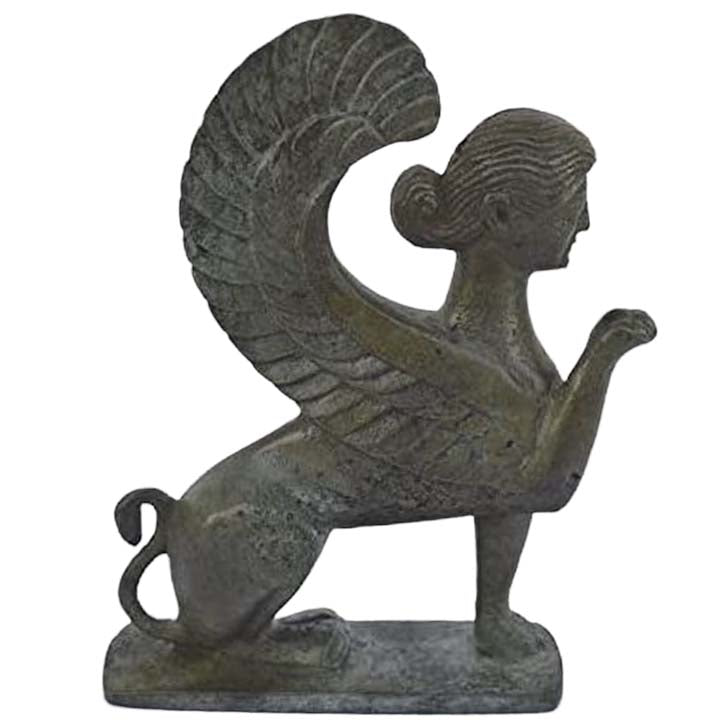 Sphinx bronze statue sculpture - Museum Replica - Guardian of sacred p ...
