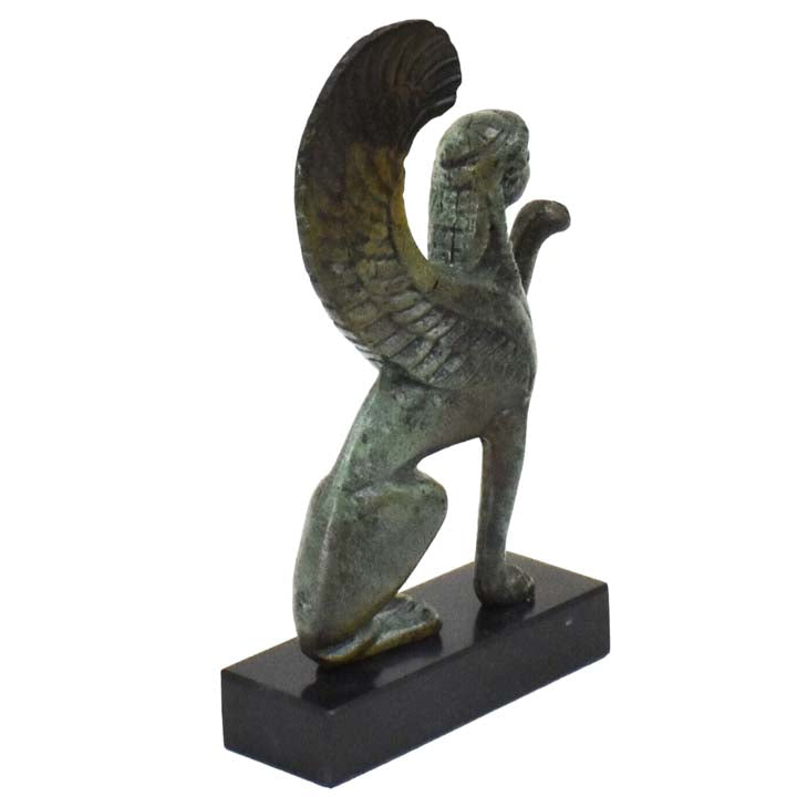 Sphinx small sculpture - Ancient Greek bronze statue - Guardian of sac ...