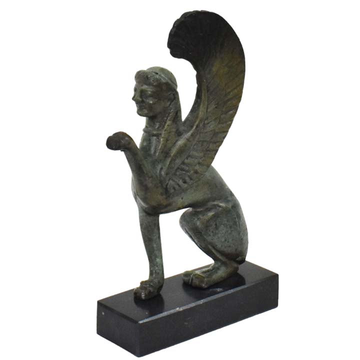 Sphinx small sculpture - Ancient Greek bronze statue - Guardian of sac ...