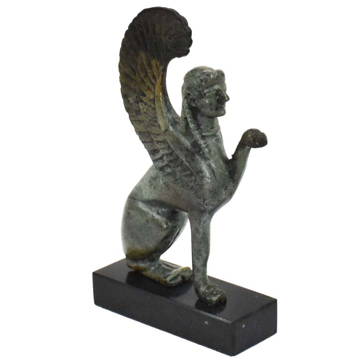 Sphinx small sculpture - Ancient Greek bronze statue - Guardian of sac ...
