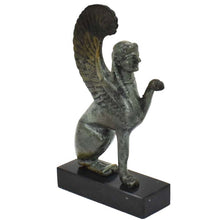 Load image into Gallery viewer, Sphinx small sculpture - Ancient Greek bronze statue - Guardian of sacred places
