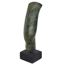 Load image into Gallery viewer, Cycladic Bronze Head on marble base - Ancient Greek Abstract Art statue
