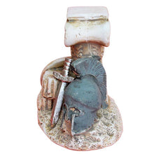Load image into Gallery viewer, Trojan war weapons on column mini sculpture - Ancient Greek Warriors Troy battle
