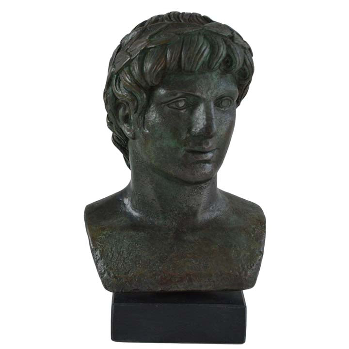 Apollo Bust with bronze color effect - God of light sun music and poetry