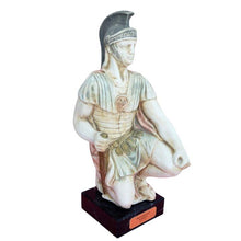 Load image into Gallery viewer, Ancient Greek Warrior small statue on marble base - Homer iliad Trojan War battle
