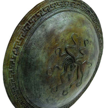 Load image into Gallery viewer, Ancient Greek Bronze shield with Octopus carving - Hoplite soldier weapon
