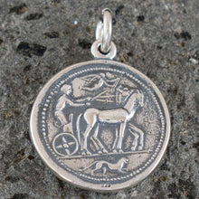 Load image into Gallery viewer, Artemis Large Silver Coin Pendant - Syracuse Coin - Diana Mistress of Animals
