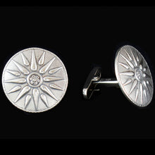 Load image into Gallery viewer, Star of Vergina Cufflinks - Sterling Silver - Alexander the Great - Macedonia
