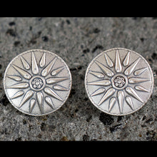 Load image into Gallery viewer, Star of Vergina Cufflinks - Sterling Silver - Alexander the Great - Macedonia
