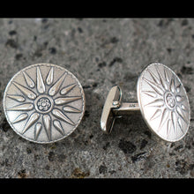 Load image into Gallery viewer, Star of Vergina Cufflinks - Sterling Silver - Alexander the Great - Macedonia
