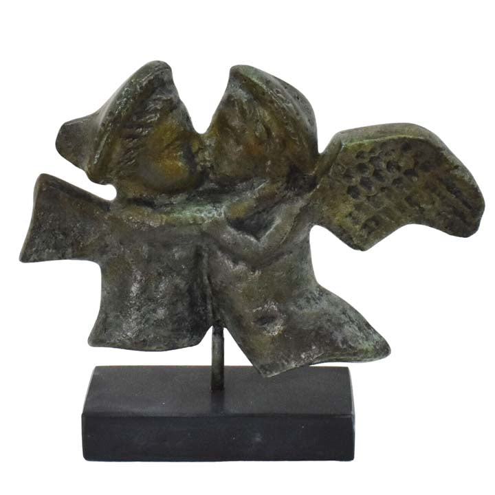 Cupid Eros end Psyche Bronze Figurine - Winged God of Love - True Love Story