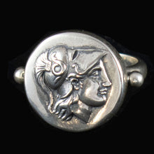 Load image into Gallery viewer, Goddess Athena Silver Ring Size Us 8 1/2 - Symbol of Wisdom Strength Strategy
