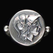Load image into Gallery viewer, Goddess Athena Silver Ring Size Us 8 1/2 - Symbol of Wisdom Strength Strategy
