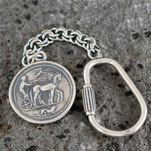 Load image into Gallery viewer, Artemis Silver Keychain - Syracuse Dekadrachm - Diana
