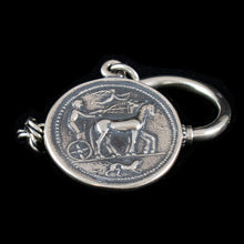 Load image into Gallery viewer, Artemis Silver Keychain - Syracuse Dekadrachm - Diana
