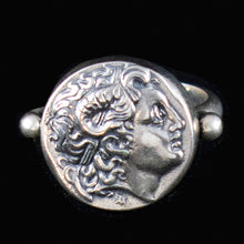 Load image into Gallery viewer, Alexander The Great Silver Ring Size Us 7 3/4 - Macedonia King
