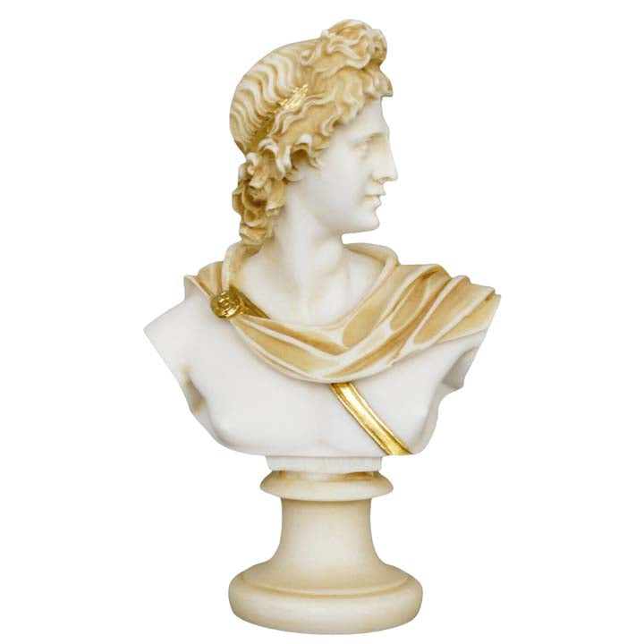 Apollo Small Aged Bust - God of Music Poetry Sun and Light Prophecy and Healing