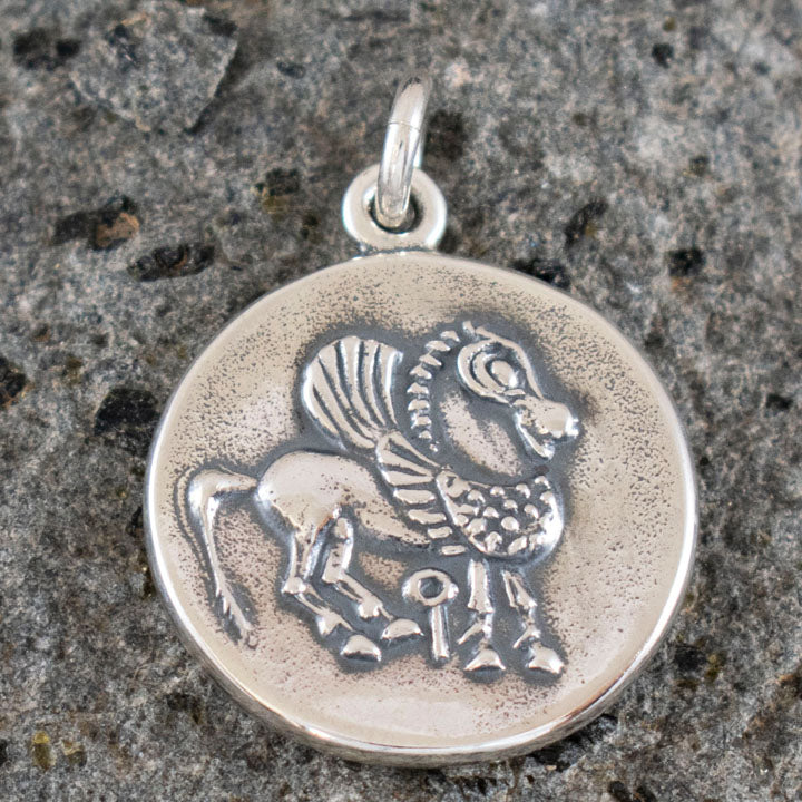 Corinthian Stater Pegasos Silver Pendant 600-530 BC Replica