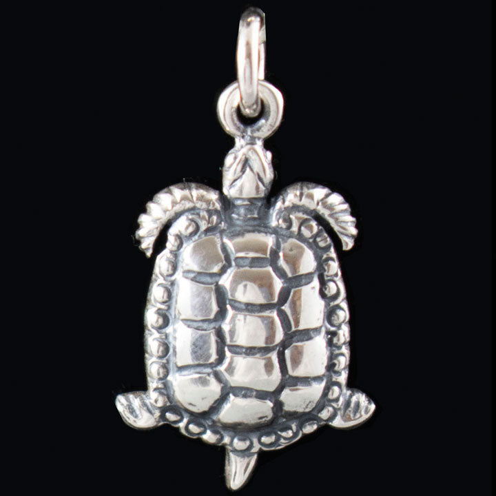 Turtle Silver Pendant - Symbol of Longevity Protection Stability