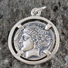 Load image into Gallery viewer, Artemis Silver Pendant Syracuse Dekadrachm - Diana Goddess of Hunt
