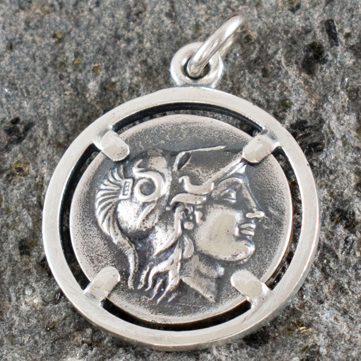 Goddess Athena Silver Pendant - Alexander The Great Lifetime Stater