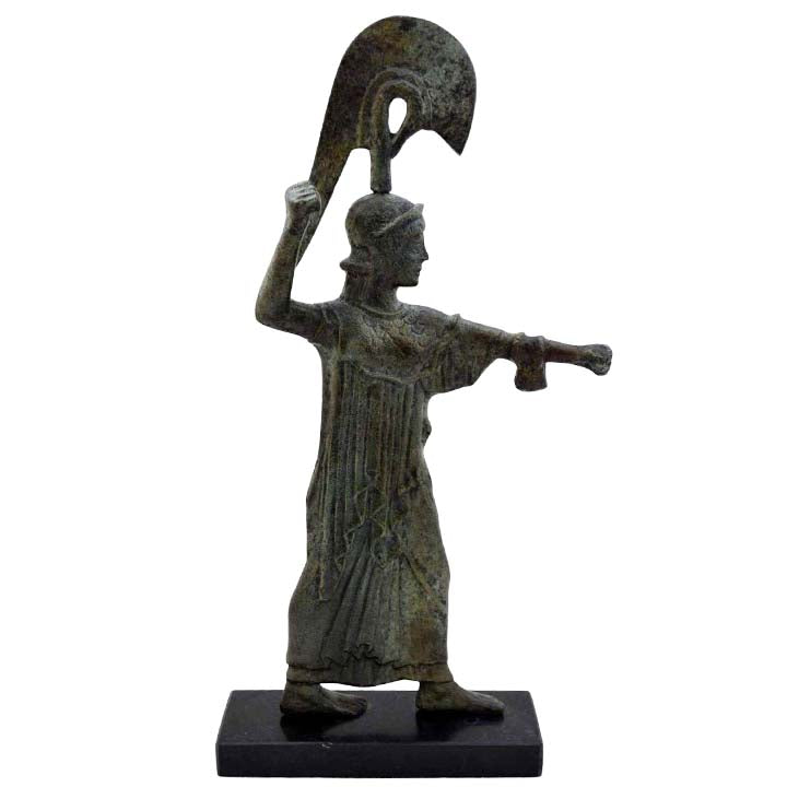 Goddess Athena Promachos bronze statue - Symbol of Strategy - Museum replica