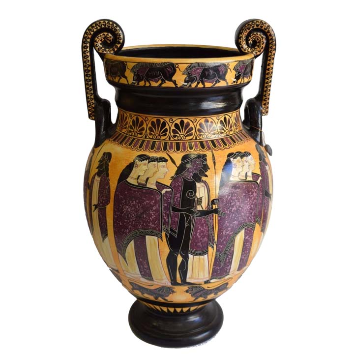 Ancient Greek Wedding Theme - Volute Krater Vase - Museum Replica