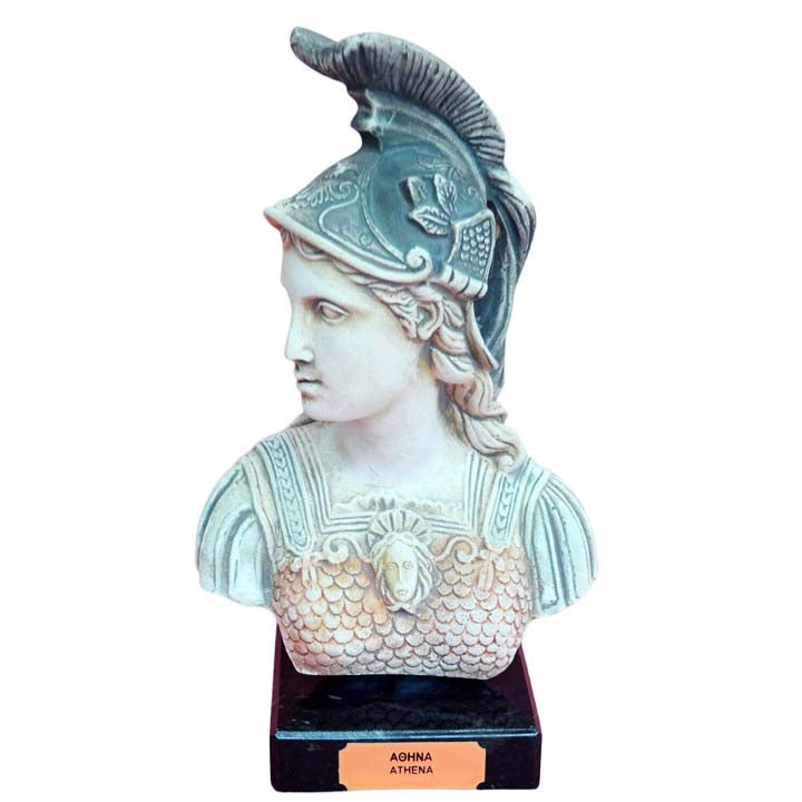 Goddess Athena small head bust on marble base - Symbol of Wisdom ...