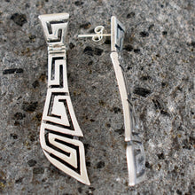 Load image into Gallery viewer, Ancient Greece Meander Sterling Silver 925 Earrings - Maiander Design
