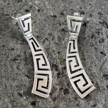 Load image into Gallery viewer, Ancient Greek Meander Sterling Silver 925 Earrings - Greek Maiandros

