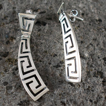Load image into Gallery viewer, Ancient Greek Meander Sterling Silver 925 Earrings - Greek Maiandros
