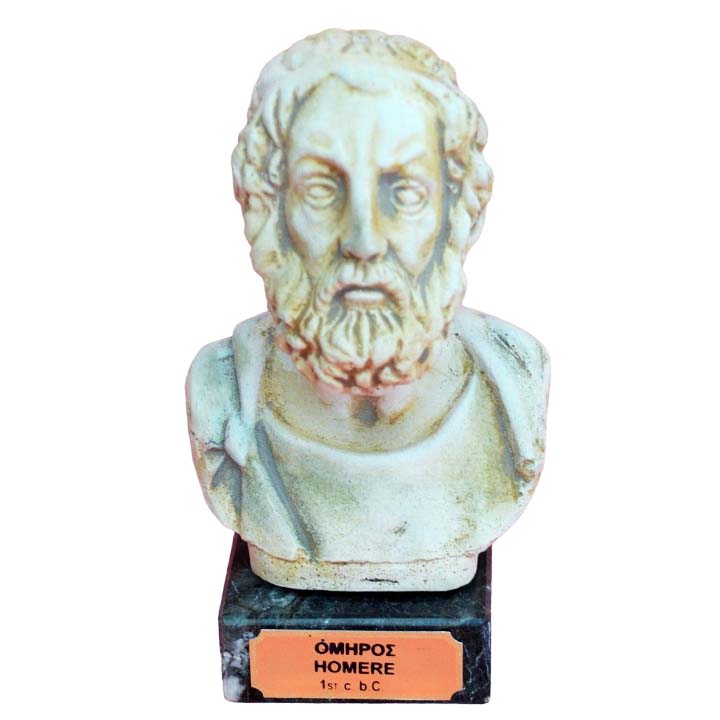 Homer small bust figurine - Epic Poet - Iliad - Odyssey - Omiros Ancient Greece