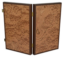 Load image into Gallery viewer, Traditional 15&quot; Walnut root Backgammon Set - Ivory Brown chips
