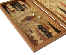 Load image into Gallery viewer, 15&quot; Olive Backgammon Set - Olive wood checkers
